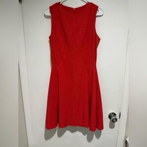 Zac Posen Vibrant Red Sleeveless Fit-and-Flare Cocktail Party Dress